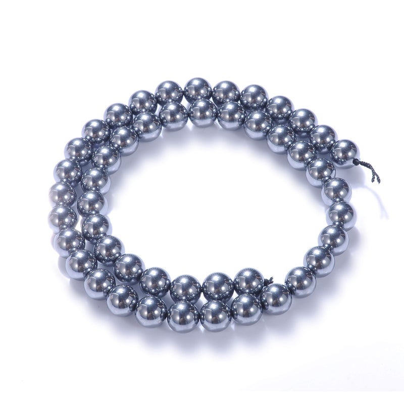 Natural Stone Beads 8mm Terahertz Beads Gemstone Round Loose Beads Crystal Energy Stone Healing Power for Jewelry Making DIY1 Strand 15
