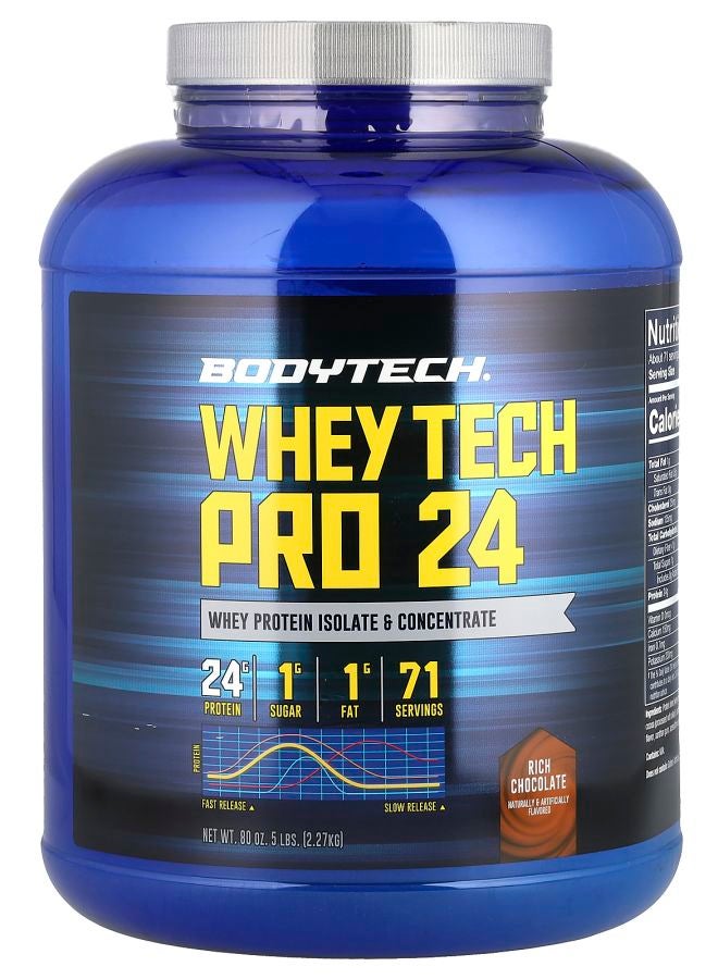 BODYTECH Whey Tech Pro 24 Rich Chocolate 5 lbs (2.27 kg) - Image 1
