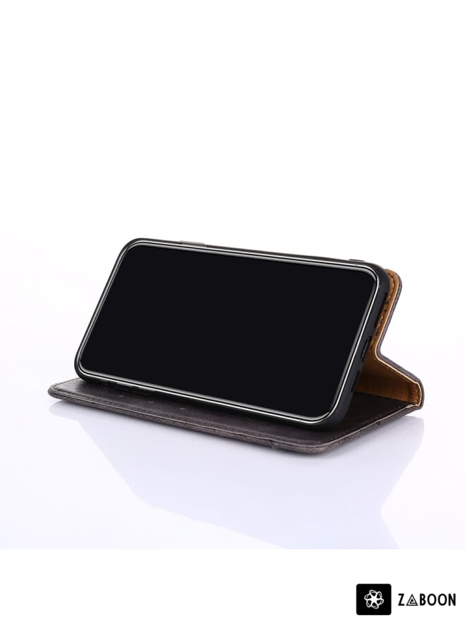 Zaboon Protective Case For Ulefone Note 6 / Note 6 Pro Non-Magnetic Retro Texture Leather - Image 5