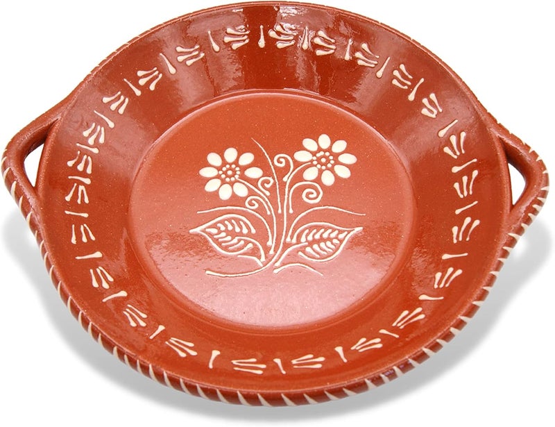 Portuguese Pottery Terracotta Clay Skillet Dinner Plate  Set of 4 Made in Portugal - Image 2
