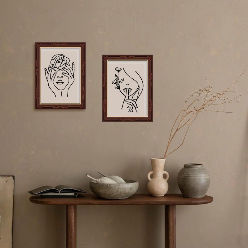 ORIGACH 9PCS 11.8x11.8inch Modern Minimalist Abstract Women Stencil, Floral Female Face Pattern PET Large Stencils Reusable Template for Painting on Wood Wall Canvas - Image 5