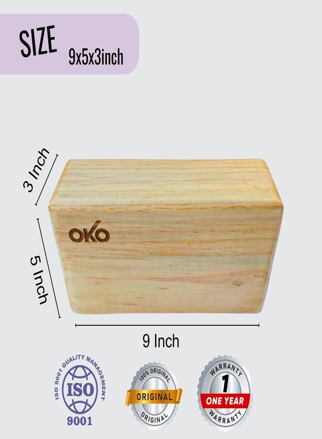 أوكو مكعب يوغا خشبي من OKO، مكعب وقوف على اليدين من خشب الصنوبر النقي، طوبة دعم لتعميق الوضعيات، وتحسين القوة والمرونة، رائع لليوغا والتمارين الرياضية واللياقة البدنية والصالة الرياضية - بني | عبوة من - 2 | - Image 3