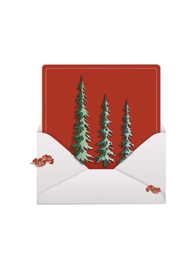 Generic - Christmas Tree Metal Die Cuts Narrow Pine Trees Cutting Dies Xmas Tree Embossing Stencil Template for Card Making DIY Scrapbooking Paper Craft Album Stamps Decor - Image 1