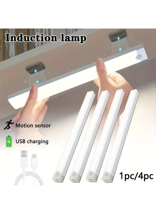 11.8 بوصة 4 قطع خزانة إضاءة LED بحساس حركة مع شاحن USB أبيض ناعم - Image 2