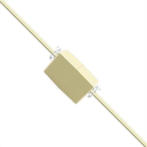 NECABLES 1+1Pack Phone Jack Splitter 5 Way RJ11 6P4C 1 Male to 5 Females with 5in Pigtail and Telephone Line Coupler for Landline and Fax Ivory - Image 3
