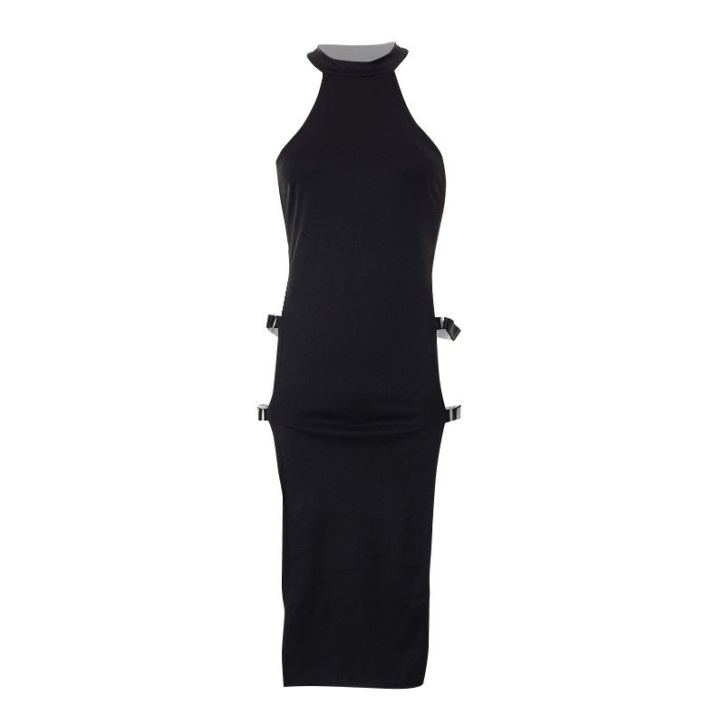 Sexy Solid Sleeveless Cutout Bodysuit - Image 5