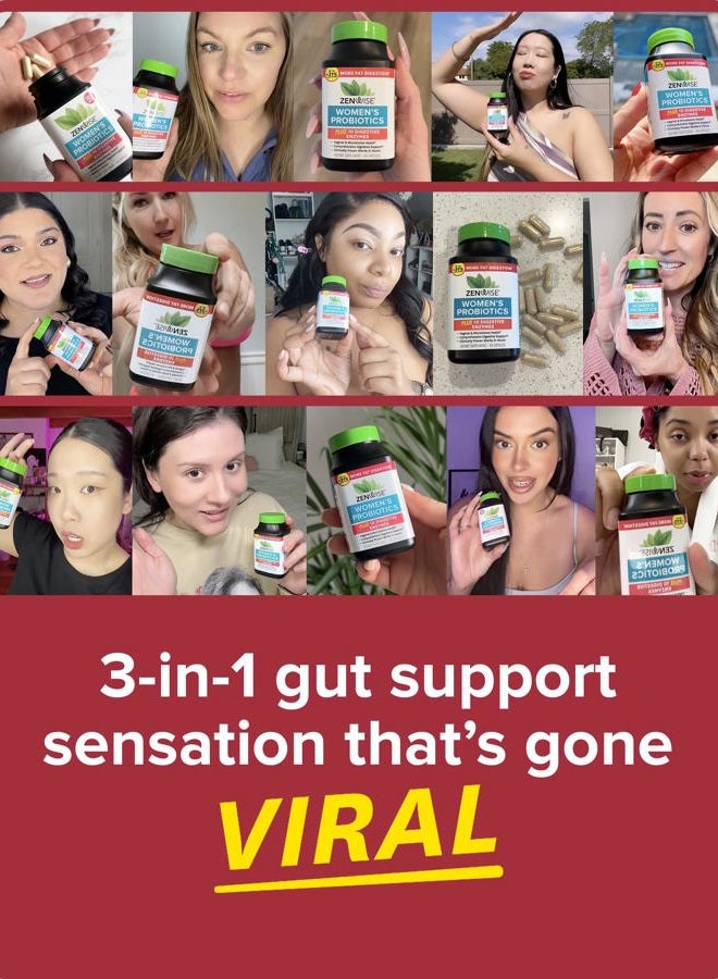 Zenwise Health Probiotics for Women - Digestive Enzymes for Bloating Relief, Vaginal Health, and Gut Flora Health, Daily Women Probiotic & Prebiotic Supplement for Digestive Health - 60 CT - Image 3