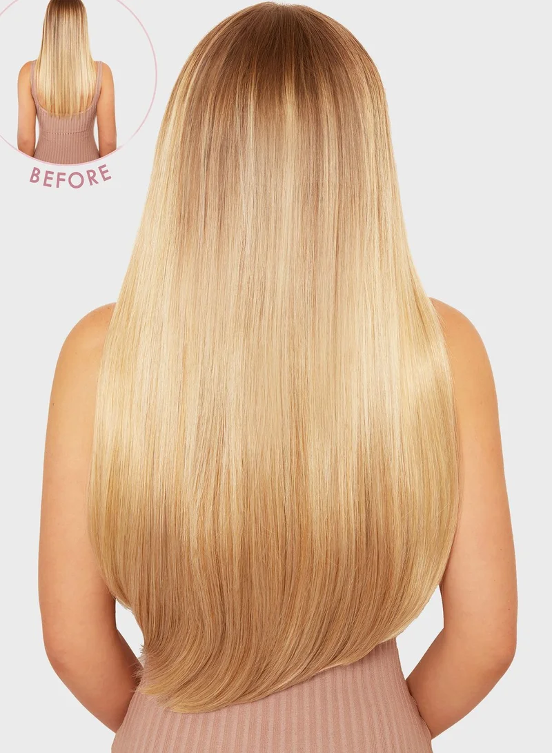 LullaBellz Super Thick 22 5 Piece Straight Clip In Hair Extensions - Golden Blonde