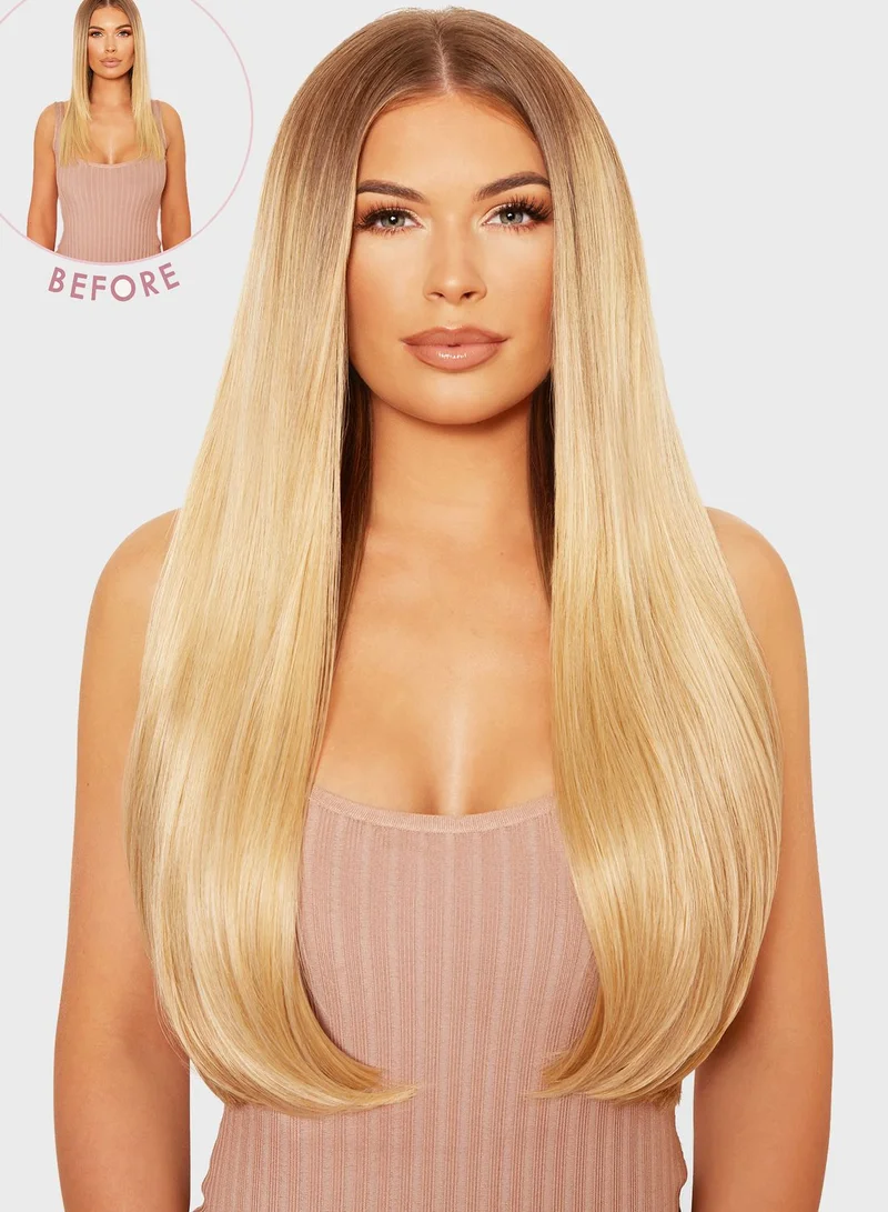 LullaBellz Super Thick 22 5 Piece Straight Clip In Hair Extensions - Golden Blonde