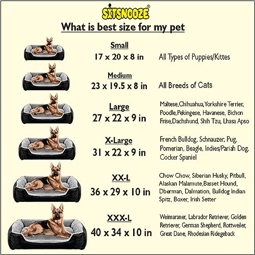 SITSNOOZE Warm Fleece Winter Beds Rectangle Shape Reversible Ultra Soft Ethnic Designer (Export Quality) Orthopedic Bed for Dog/Cat (Brown & Black-Large) - Image 5