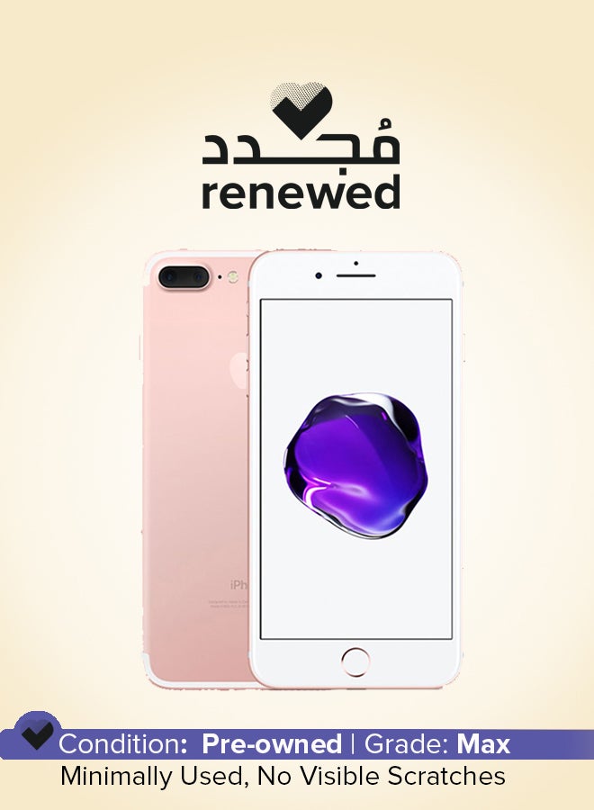 ابل  متجدد - آيفون 7 بلس بلون ذهبي وردي ومزود بخدمة فيس تايم وبسعة 128 جيجابايت ويدعم الجيل الرابع وتقنية LTE - Image 1
