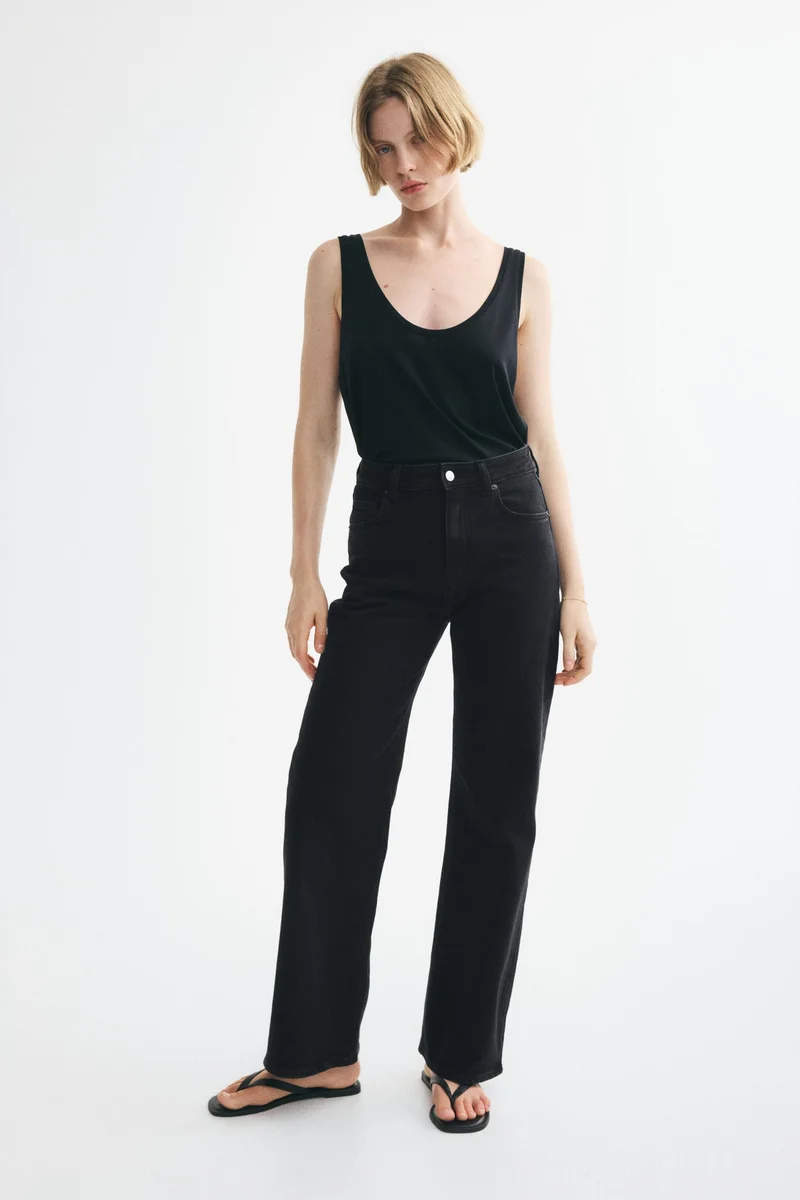 H&M  Wide High Jeans for Women | Best Price UAE
