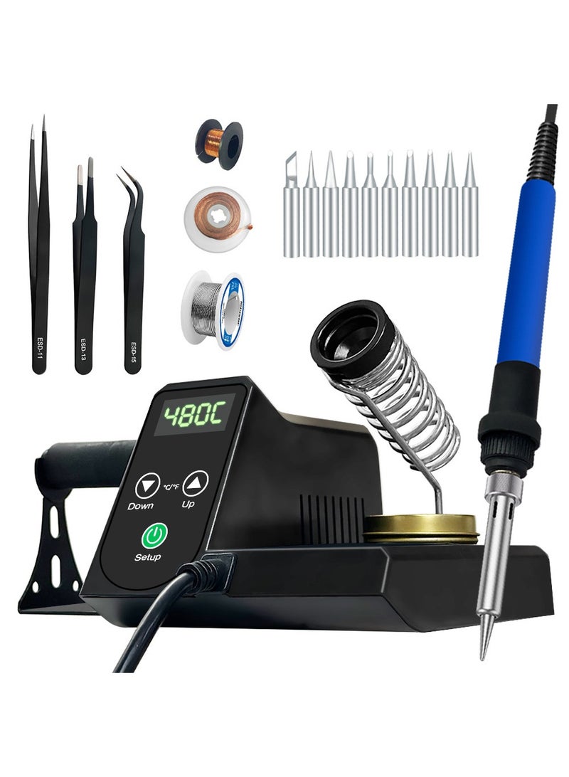 KADIP 60W Soldering Station，Soldering Iron Station with 10 Extra Soldering Tips, Adjustable Temp, Sleep Function,°C/°F Switching Weleauto - Image 1