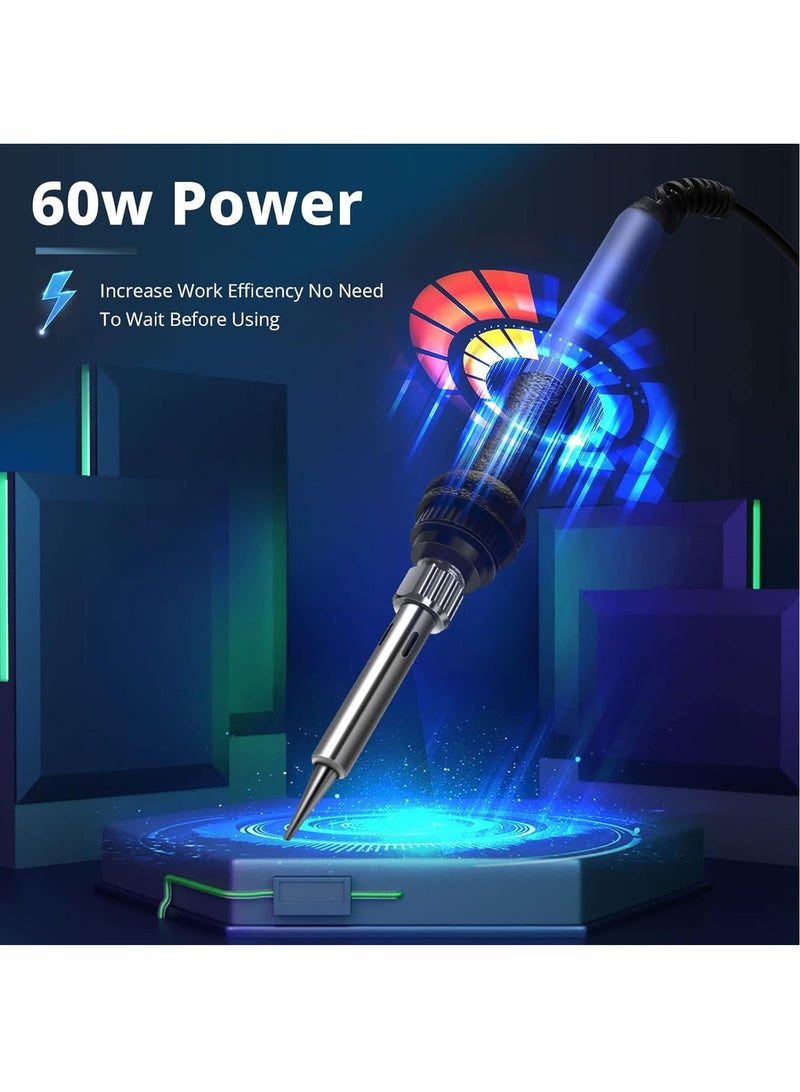 KADIP 60W Soldering Station，Soldering Iron Station with 10 Extra Soldering Tips, Adjustable Temp, Sleep Function,°C/°F Switching Weleauto - Image 5