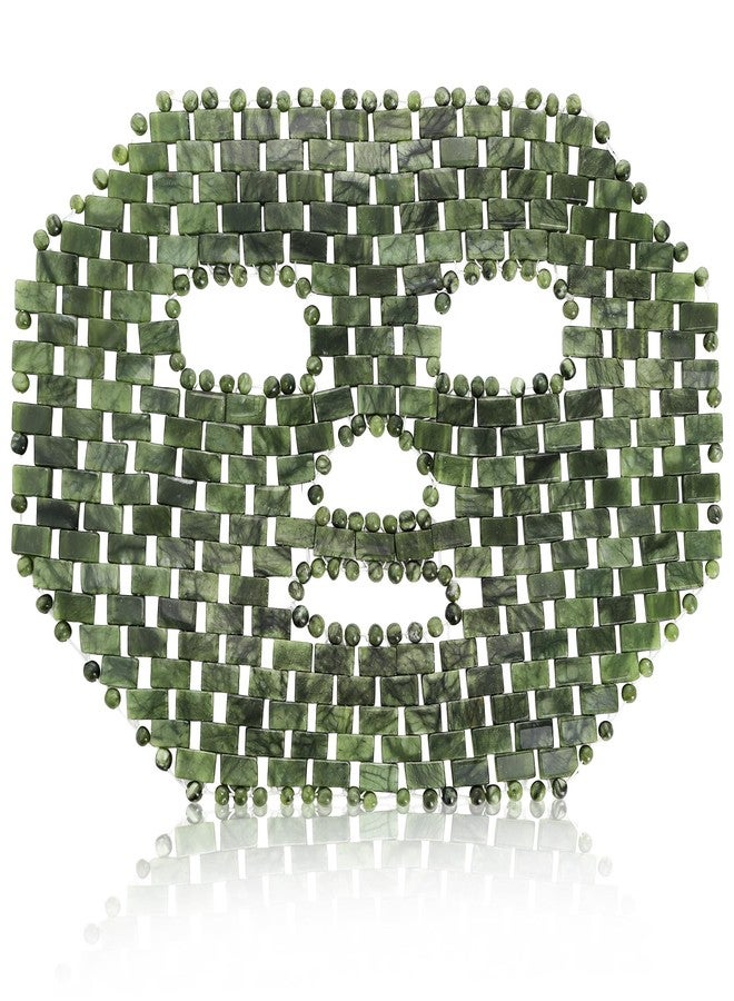 ZOOFOX Jade Facial Mask, 100% Natural Jade Facial Cooling Mask for Hot and Cold Therapy,Green Stone Full Face Mask for Self-Care and Anti-Aging, Beauty Face Tool - Image 1