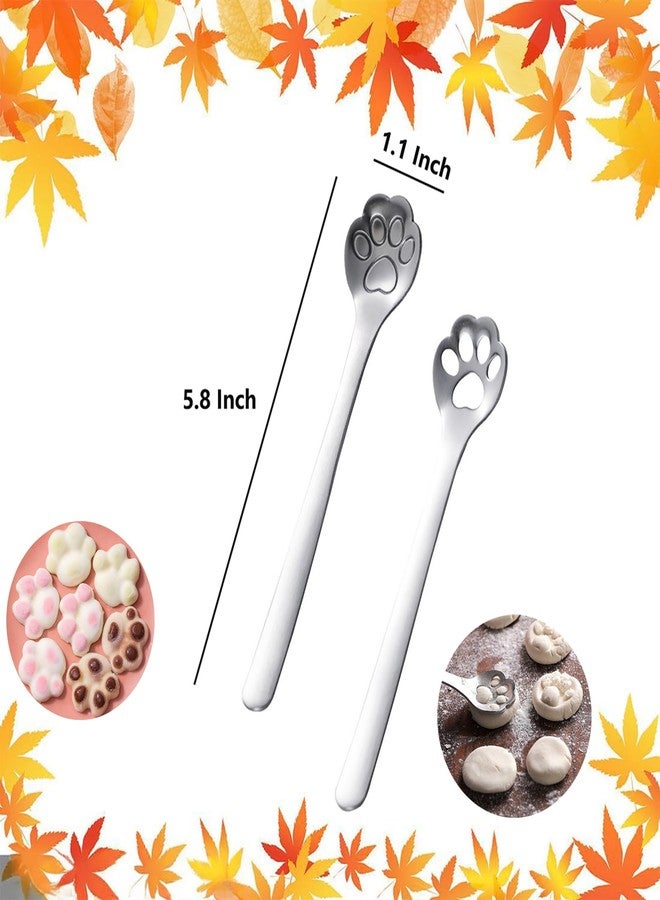 Asanta 4 PCS Cat Paw Spoon, Stainless Steel Coffee Spoons, 5.8 Inch Cat Cartoon Teaspoons, Milk Drink Stirring Spoon - Image 2