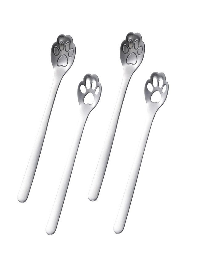 Asanta 4 PCS Cat Paw Spoon, Stainless Steel Coffee Spoons, 5.8 Inch Cat Cartoon Teaspoons, Milk Drink Stirring Spoon - Image 1