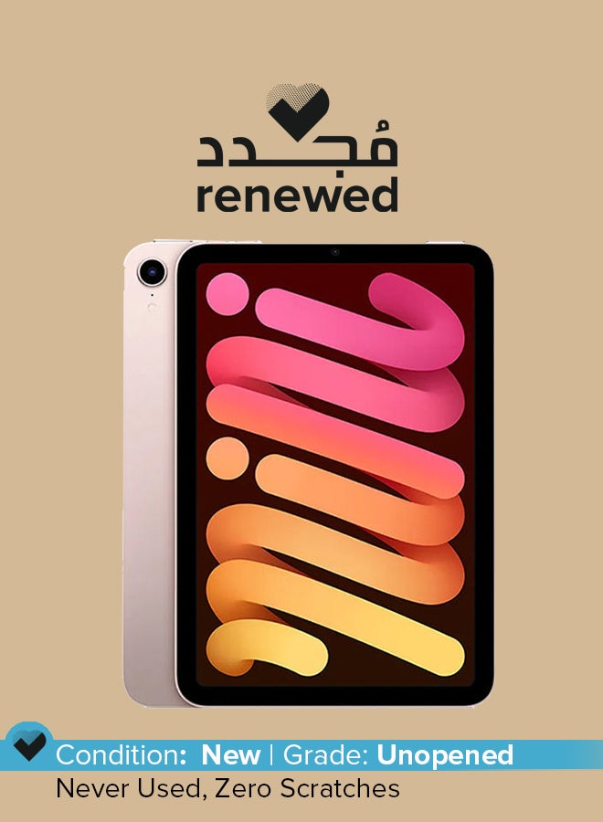 ابل  Renewed - iPad Mini 2021 (6th Gen) 8.3-Inch 64GB WiFi Pink With Facetime - Image 1