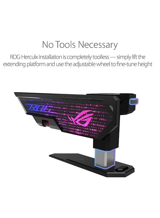 ASUS ROG Herculx Graphics Card Anti-Sag Holder Bracket (Solid Zinc Alloy Construction, Easy Toolless Installation, Included Spirit Level, Adjustable Height, Wide Compatibility, Aura Sync RGB) - Image 4