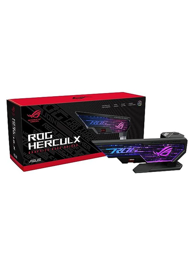 ASUS ROG Herculx Graphics Card Anti-Sag Holder Bracket (Solid Zinc Alloy Construction, Easy Toolless Installation, Included Spirit Level, Adjustable Height, Wide Compatibility, Aura Sync RGB) - Image 1
