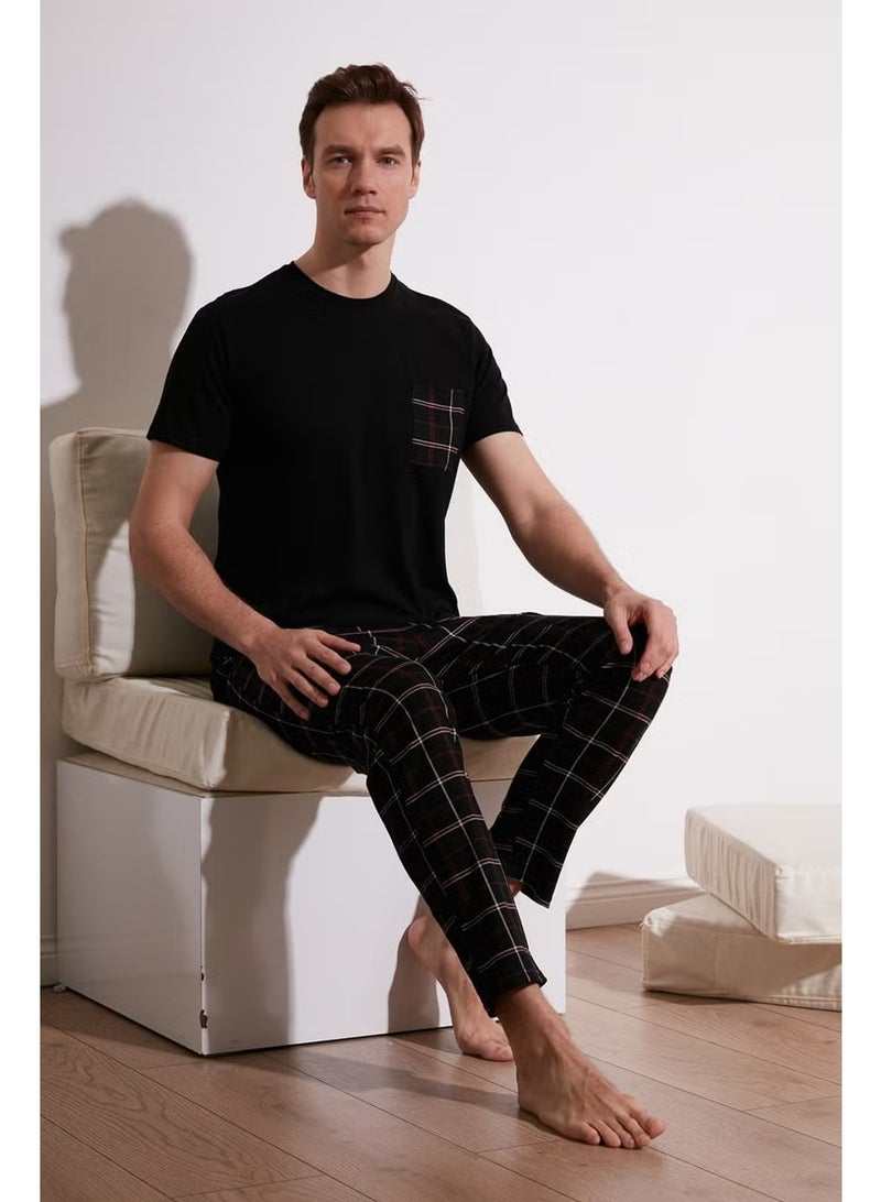 Buratti Plaid Regular Fit Short Sleeve Pajama Set Men's Pajama Set 6572002 - Image 1