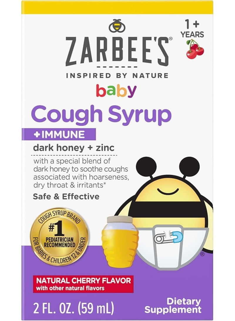 Zarbee's Baby Honey Cough Syrup + Immune for Babies 12-24 Months - Image 1