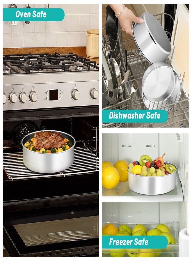 TeamFar 6/8 / 9 Inch Cake Pan, Stainless Steel Round Baking Pan for Cake Brownie Lasagna, Non-Toxic & Heavy Duty, 3” Deep Wall & One Piece, Smooth & Dishwasher Safe-Set of 3 - Image 4