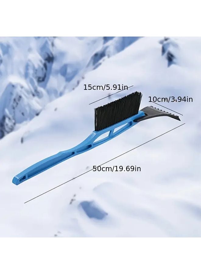 Blue Multi Functional Snow Shovel With Detachable Brush Ice Defrosting Tool - Image 1
