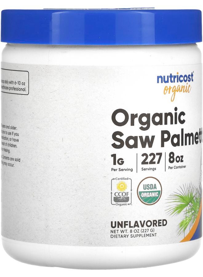Nutricost Organic Saw Palmetto Unflavored 8 oz (227 g) - Image 2