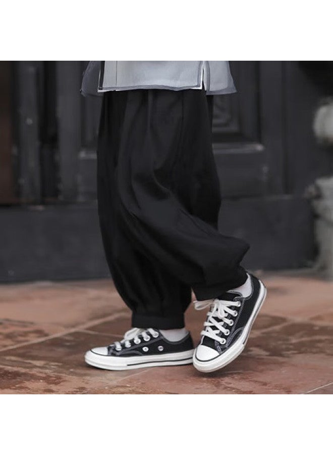 Flag Platinum Qibo Boys' Hanfu Spring And Autumn New Style Chinese-style Vintage Children's Traditional Clothing, Black Long Pants (pants Only), Size 100 - Image 2