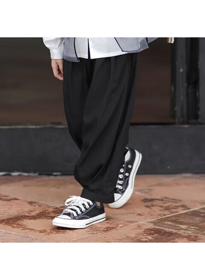 Flag Platinum Qibo Boys' Hanfu Spring And Autumn New Style Chinese-style Vintage Children's Traditional Clothing, Black Long Pants (pants Only), Size 100 - Image 4