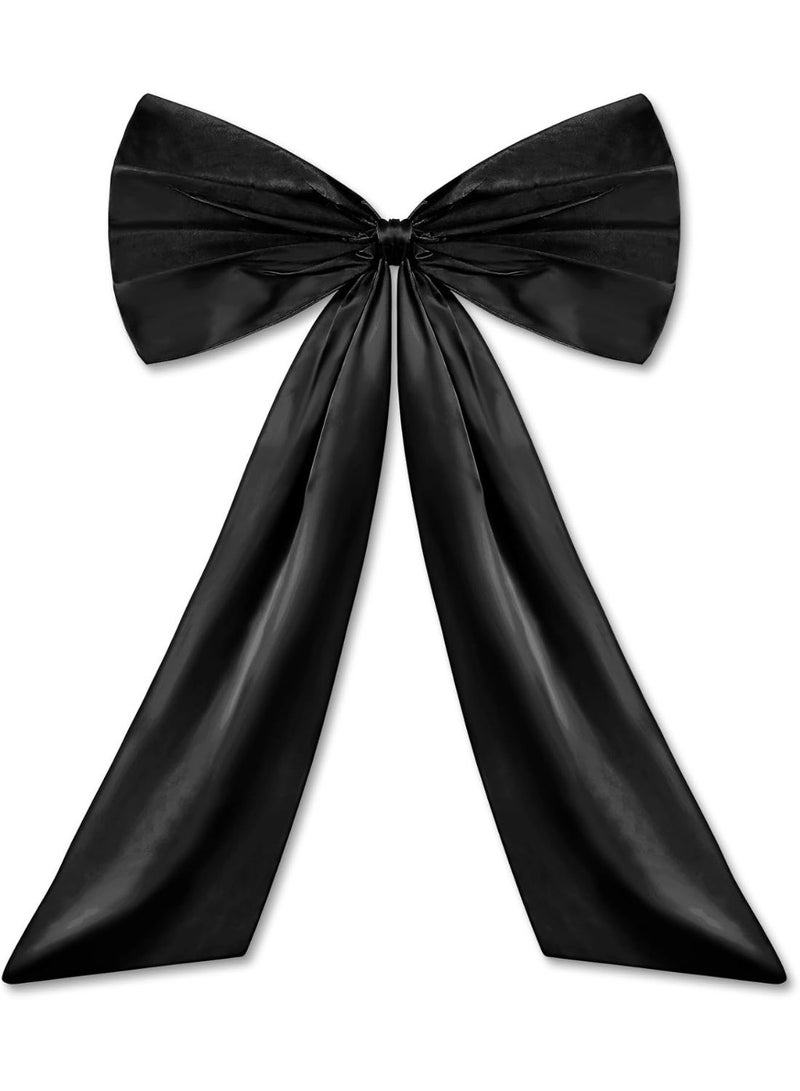Black Large Bow Decor Big Bow Coquette Birthday Decoration for Room Giant Satin Ribbon Tie for Party Backdrop Wedding Bridal Shower Valentine's Day Wall Hanging Decor (25.59 x 41.34 Inches) - Image 1
