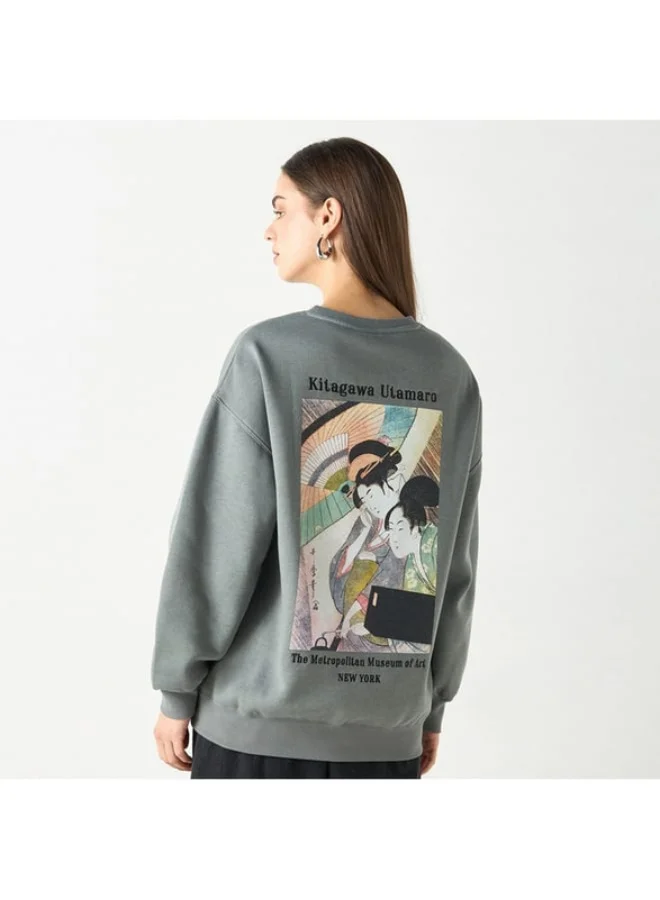 SP Characters Graphic Print Sweetheart with Crew Neck and Long Sleeves