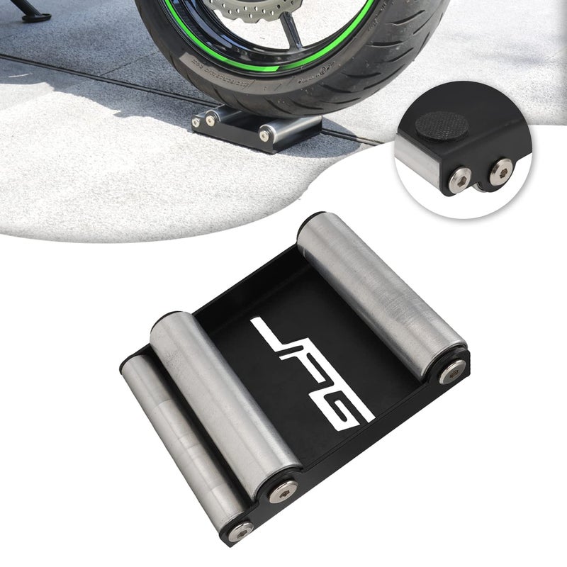 JFG RACING Motorcycle Wheel Cleaning StandBikes485 lbs Tire Width180 mm Paddock Wheel Roller Stand for Tire Cleaning Chain LubricationBlack