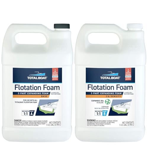 TotalBoat 2 Lb Density Expanding Foam Kit, 2 Part Closed Cell Pourable Polyurethane for Boat Flotation, Insulation, Reinforcement and Void Filling (2 Gallon Kit) - Image 1
