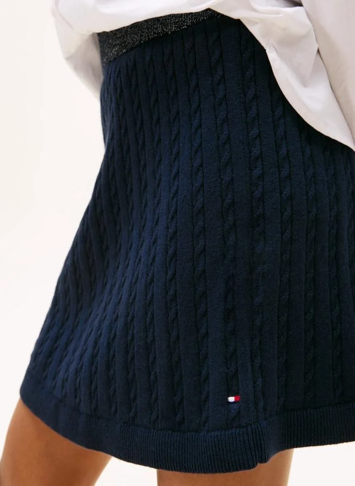 Tommy Hilfiger Dark Night Navy Kids Mini Cable Skirt for Women | Best Price UAE
