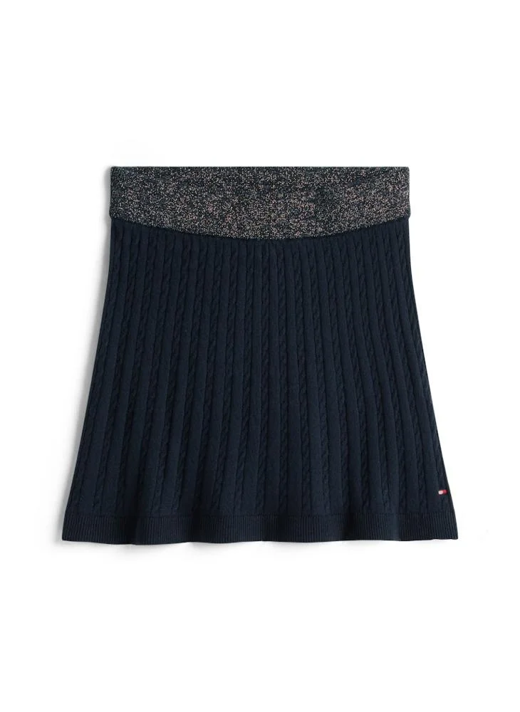 Tommy Hilfiger Dark Night Navy Kids Mini Cable Skirt for Women | Best Price UAE