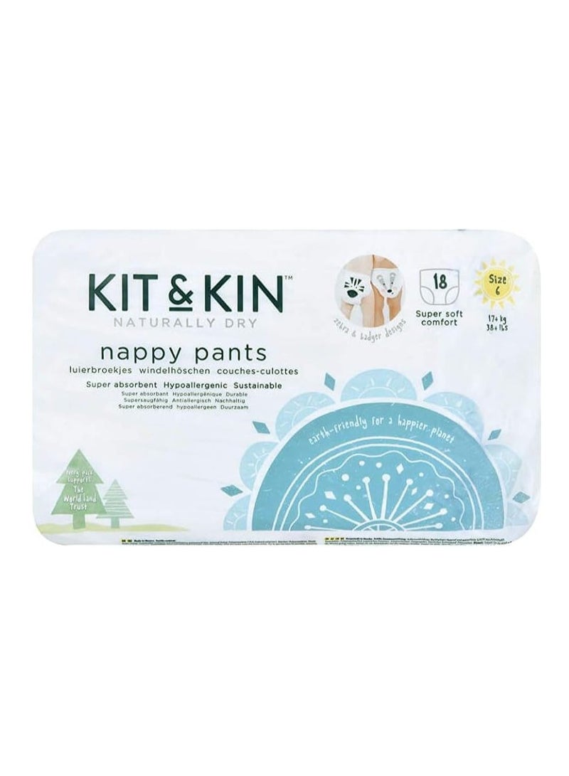 Kit & Kin Eco Friendly Baby Diaper | Diaper Pants Size 5-20 Pcs | Hypoallergenic Flash Dry Disposable Diapers