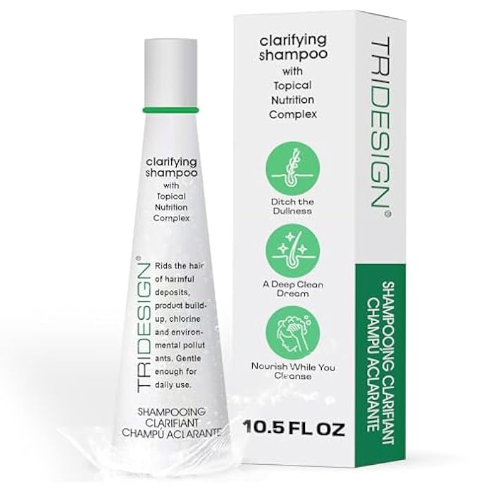 TRIDESIGN Hair Care Clarifying Shampoo - Liquid Shampoo for Hair Deep Cleansing - Build Up & Impurities - Perfect Hair Care Products & Everyday - 10.5 fl. oz. - Image 1