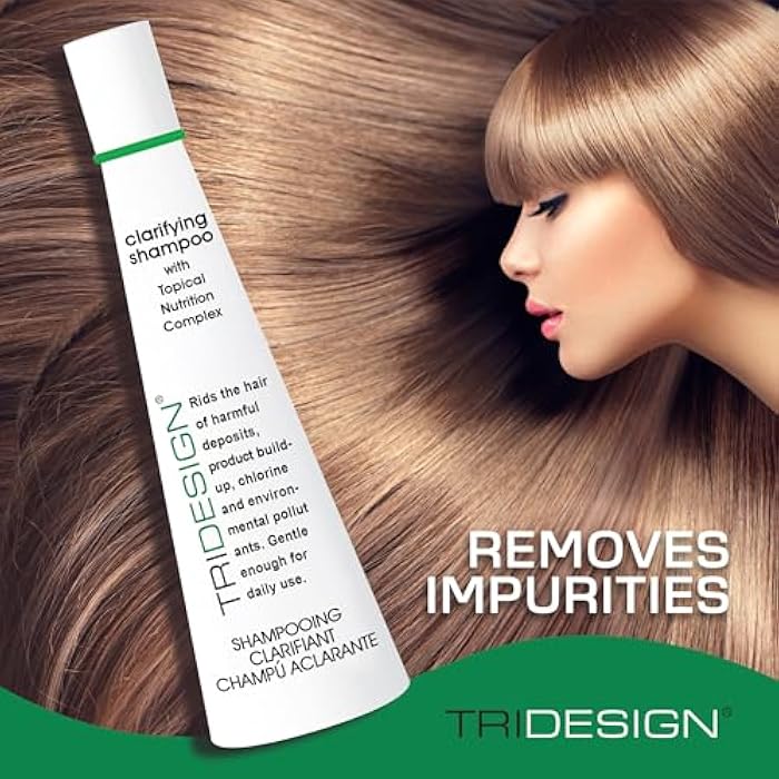 TRIDESIGN Hair Care Clarifying Shampoo - Liquid Shampoo for Hair Deep Cleansing - Build Up & Impurities - Perfect Hair Care Products & Everyday - 10.5 fl. oz. - Image 3