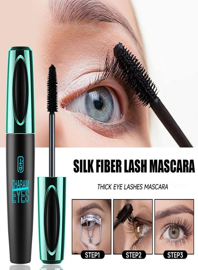 Charm Kiss 4 Pack 4D Silk Fibers Lashes Mascara,Waterproof Smudge-proof Thickening Mascara,Exquisitely Full,Thickening Softer Fuller Lashes,Long-Lasting No Flaking Natural No Clumping,All Day Exquisitely Full - Image 5