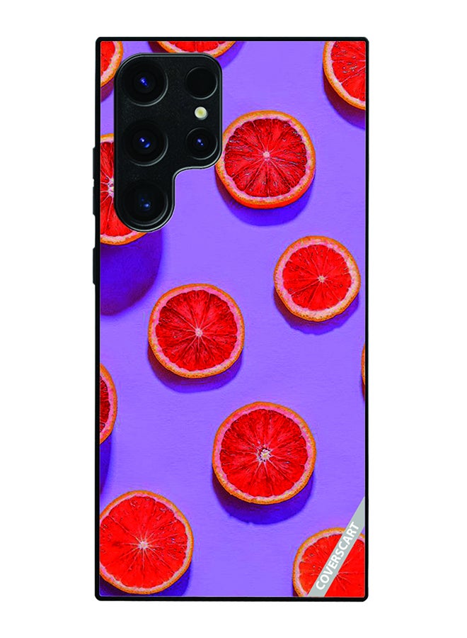 Protective Case Cover For Samsung Galaxy S24 Ultra Orange Design Multicolour