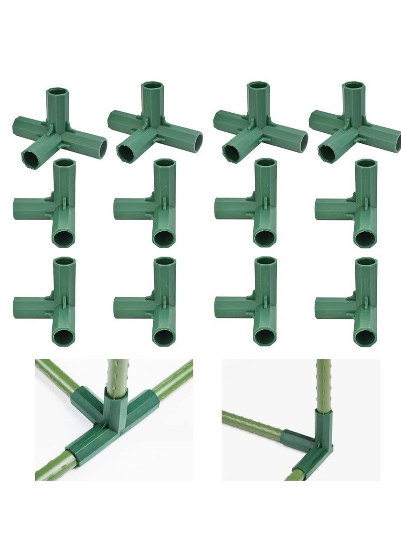 Generic 12 PCS Fitting, 16mm 4Pcs 4 Way Heavy Duty Greenhouse Frame Connectors u0026 8Pcs 3 Way Greenhouse Frame Connector, Suitable for Gardening Connectors, Grape Trellis Sunscreen Shed Gardening - Image 1