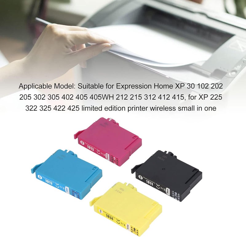 Black Cyan Magenta Yellow 4 Pack Ink Cartridge Set - Compatible with Expression Home XP 30 102 202 205 212 215 225 302 305 312 322 325 402 405 405WH 412 415 422 425 Inkjet Printers - Image 3