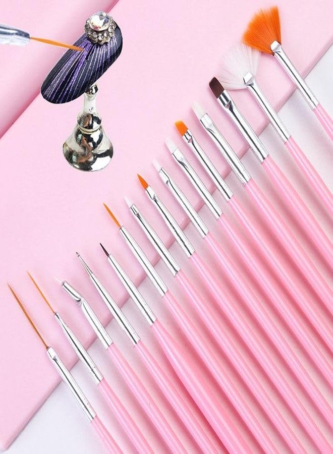 SPARKLING NAILON Nail Art Design Painting Tool Pen Polish Nail Brush | Acrylic Nail Art Design Painting Tool Pen Polish White Nail Brush Set-15 (pack of 1) - Image 4
