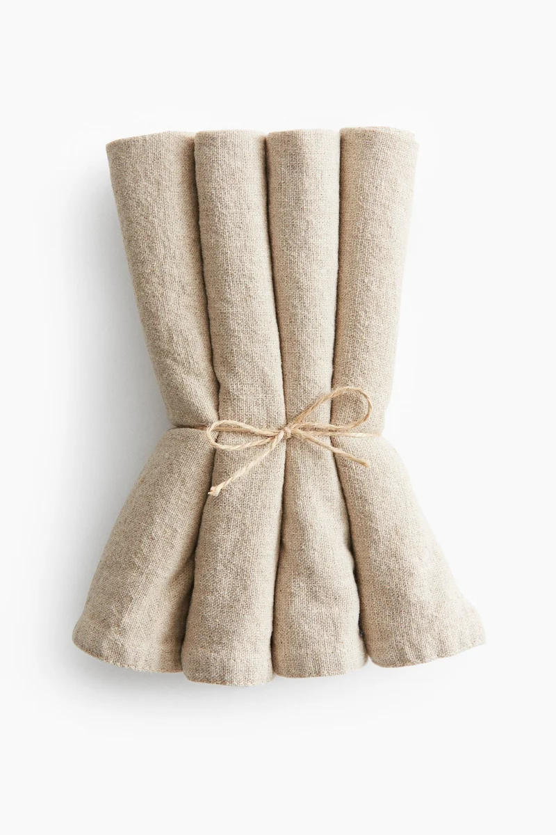 H&M 4-pack linen-blend napkins