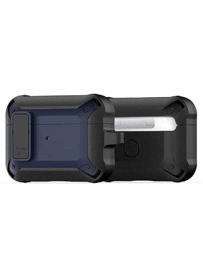 Generic - 【PECO】 Series Airpods Case, Designed for AirPods Pro (2019), Protective Wireless Charging Case Armor Earphone Cover with Keychain - BlackBlue - Image 1