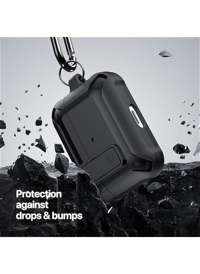 Generic - 【PECO】 Series Airpods Case, Designed for AirPods Pro (2019), Protective Wireless Charging Case Armor Earphone Cover with Keychain - BlackBlue - Image 1