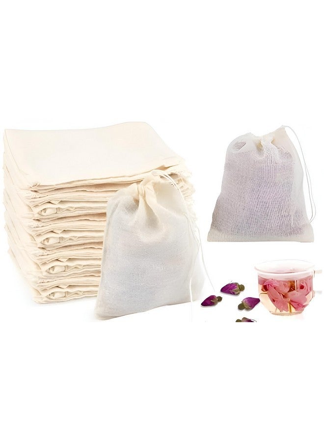Birdbrid Small Cotton Drawstring Muslin Bags, 4 * 6 inch Reusable Cloth Pouch for Spices, Gifts, Soap, Tea, Coffee, Natural Potli for Kitchen & Party, Pack of 10 - Image 1