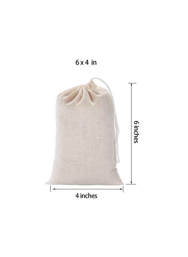 Birdbrid Small Cotton Drawstring Muslin Bags, 4 * 6 inch Reusable Cloth Pouch for Spices, Gifts, Soap, Tea, Coffee, Natural Potli for Kitchen & Party, Pack of 10 - Image 2